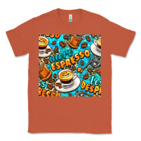 Copper more espresso less despresso coffee with leopard seamless pattern bbs Classic Tee - BundleAndBundleShop