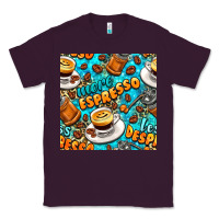 Plum more espresso less despresso coffee with leopard seamless pattern bbs Classic Tee - BundleAndBundleShop