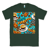 Sports Green more espresso less despresso coffee with leopard seamless pattern bbs Classic Tee - BundleAndBundleShop