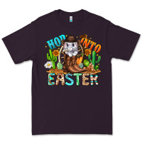 Plum Hop Into Easter Bunny Western Premium Tee - CowhideDigitalArt