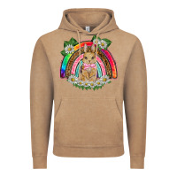 Vintage Coffee easter rabbit rainbow Vintage Hoodie - BarkalooDesign