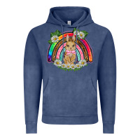 Vintage Denim easter rabbit rainbow Vintage Hoodie - BarkalooDesign