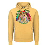 Vintage Mustard easter rabbit rainbow Vintage Hoodie - BarkalooDesign