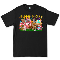 Black Happy Easter Animal Car Premium Tee - CowhideDigitalArt