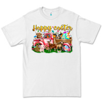 White Happy Easter Animal Car Premium Tee - CowhideDigitalArt