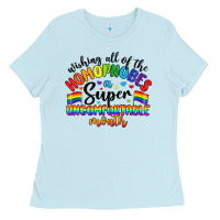 Baby Blue wishing all of the homophobes uncomfortable month Ladies Tee - Artiststas