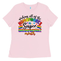 Bubblegum Pink wishing all of the homophobes uncomfortable month Ladies Tee - Artiststas
