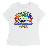 White wishing all of the homophobes uncomfortable month Ladies Tee - Artiststas