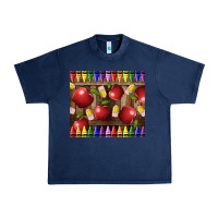 Navy Crayons And Apples Urban Heavy Tee - LillyAllenDesigns