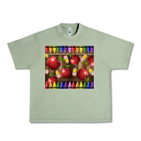 Oil Green Crayons And Apples Urban Heavy Tee - LillyAllenDesigns