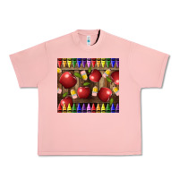Salmon Crayons And Apples Urban Heavy Tee - LillyAllenDesigns