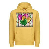 Antique Gold mardi gras heart Premium Hoodie - BarkalooDesign