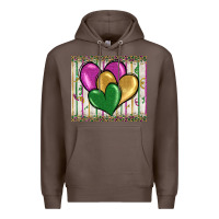 Coffee mardi gras heart Premium Hoodie - BarkalooDesign