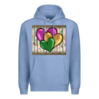 Colony Blue mardi gras heart Premium Hoodie - BarkalooDesign