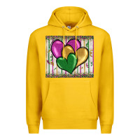 Lemon mardi gras heart Premium Hoodie - BarkalooDesign