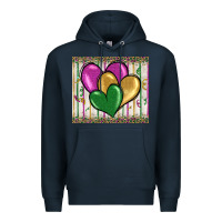 Navy mardi gras heart Premium Hoodie - BarkalooDesign
