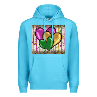 Ocean Blue mardi gras heart Premium Hoodie - BarkalooDesign