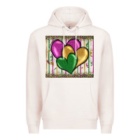 Pale Pink mardi gras heart Premium Hoodie - BarkalooDesign