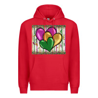 Red mardi gras heart Premium Hoodie - BarkalooDesign