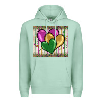 Seafoam mardi gras heart Premium Hoodie - BarkalooDesign