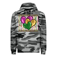 Slate Camo mardi gras heart Premium Hoodie - BarkalooDesign