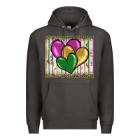 Smoke mardi gras heart Premium Hoodie - BarkalooDesign