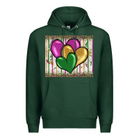 Sports Green mardi gras heart Premium Hoodie - BarkalooDesign