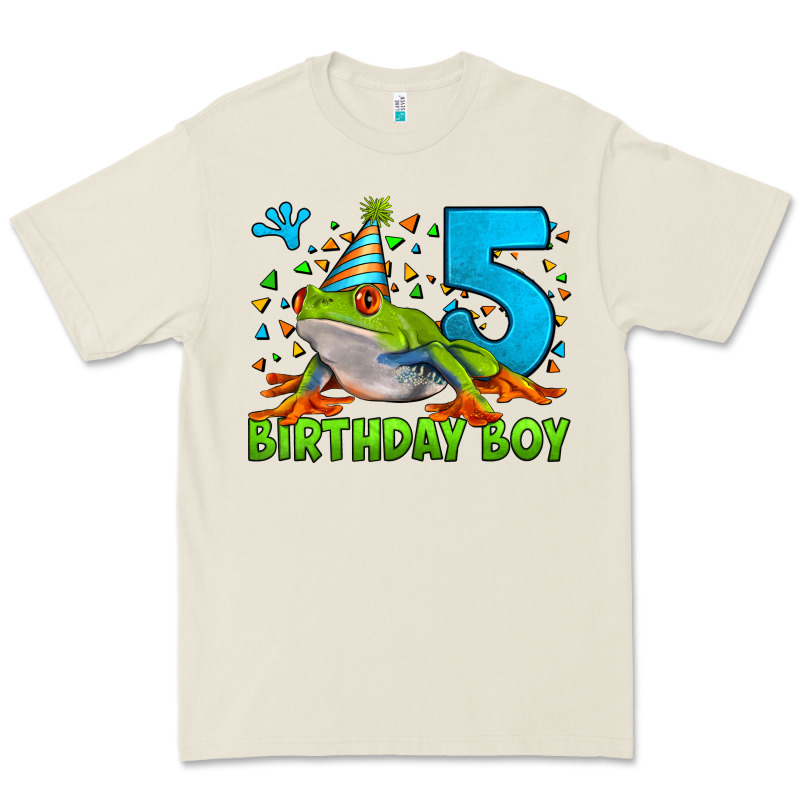 Birthday Boy Frog Age 5 Premium Tee by LillyAllenDesigns | Teevron