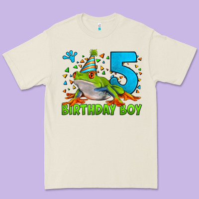 Birthday Boy Frog Age 5 Premium Tee Designed By Lillyallendesigns