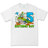 White Birthday Boy Frog Age 5 Premium Tee - LillyAllenDesigns