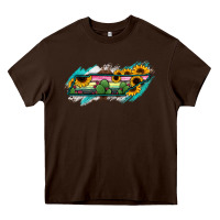 Chocolate Brown Tennessee Map Sunflower Cactus Serape Heavy Core Tee - RanaPortraitStore