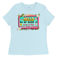 Baby Blue hello you are allowed to love books more than peop Ladies Tee - Artiststas