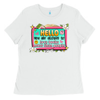 White hello you are allowed to love books more than peop Ladies Tee - Artiststas