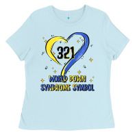 Baby Blue world down syndrome symbol Ladies Tee - Artiststas