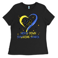Black world down syndrome symbol Ladies Tee - Artiststas
