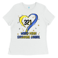 White world down syndrome symbol Ladies Tee - Artiststas