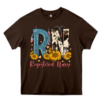 Chocolate Brown rn registered nurse Heavy Core Tee - FaDigitalArtStudio