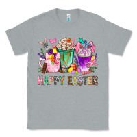 Heather Grey Happy Easter Coffee Cups With Bunny Classic Tee - BundleAndBundleShop