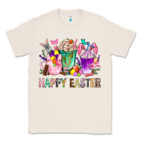Natural Happy Easter Coffee Cups With Bunny Classic Tee - BundleAndBundleShop