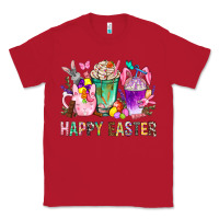 Red Happy Easter Coffee Cups With Bunny Classic Tee - BundleAndBundleShop