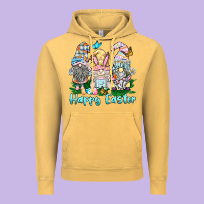 Happy Easter Gnome Vintage Hoodie Designed By Barkaloodesign
