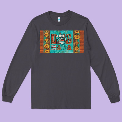 Dog Mama License Plate Long Sleeve Tee Designed By Artiststas