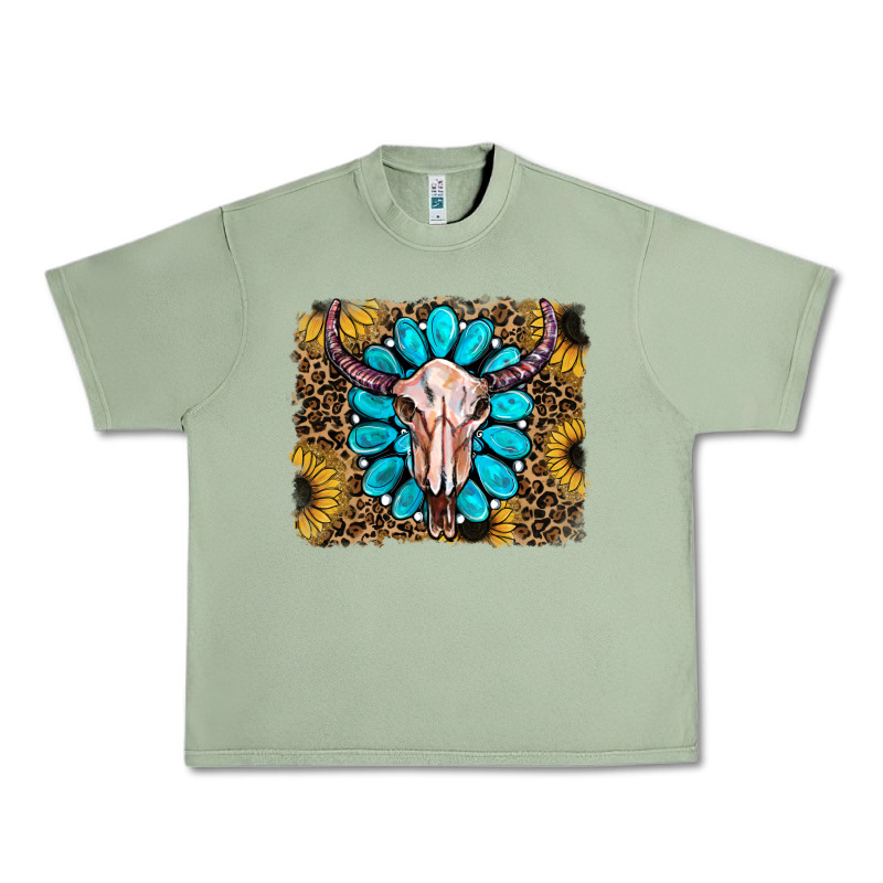 Leopard Sunflowers And Gemstone Skull Urban Heavy Tee by RanaPortraitStore | Teevron