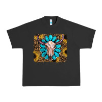 Pigment Black leopard sunflowers and gemstone skull Urban Heavy Tee - RanaPortraitStore
