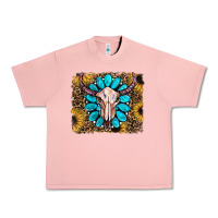Salmon leopard sunflowers and gemstone skull Urban Heavy Tee - RanaPortraitStore