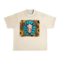 Sandshell leopard sunflowers and gemstone skull Urban Heavy Tee - RanaPortraitStore