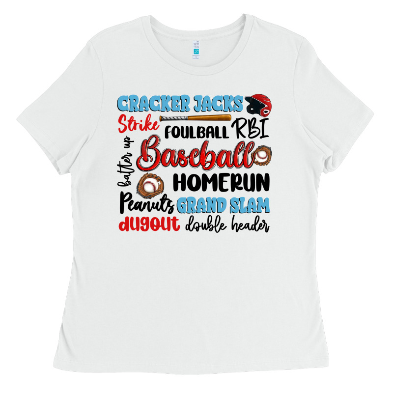 Baseball Typography Words Ladies Tee by Artiststas | Teevron