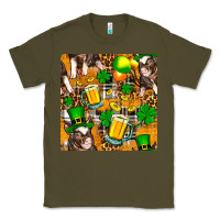 Army Green St. Patrick's Day Pig With Beer And Shamrock Classic Tee - FaDigitalArtStudio