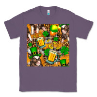 Lavender St. Patrick's Day Pig With Beer And Shamrock Classic Tee - FaDigitalArtStudio