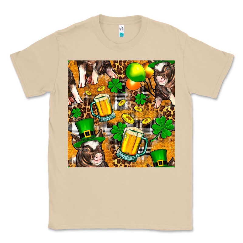 St. Patrick's Day Pig With Beer And Shamrock Classic Tee by FaDigitalArtStudio | Teevron